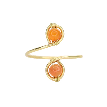 Orange Aventurine Adjustable Ring