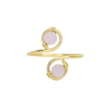 Amethyst Adjustable Ring - Two Lavender Stones