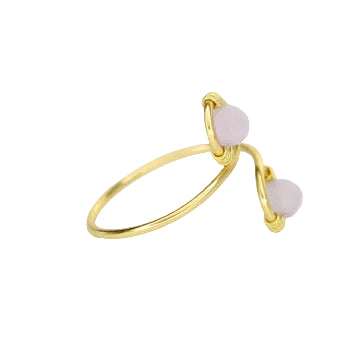 Amethyst Adjustable Ring - Two Lavender Stones
