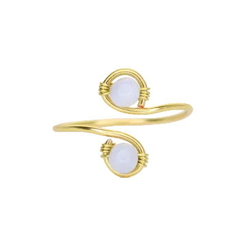 Blue Lace Agate Adjustable Ring