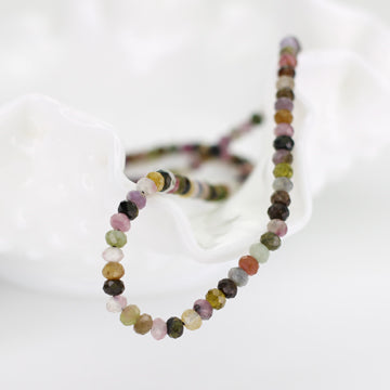 Tourmaline Wrap Necklace with Rose Quartz Pendant