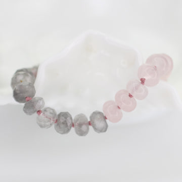 Rose Quartz & Cloudy Quartz Bracelet