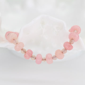 Pink Jade & Pink Agate Bracelet