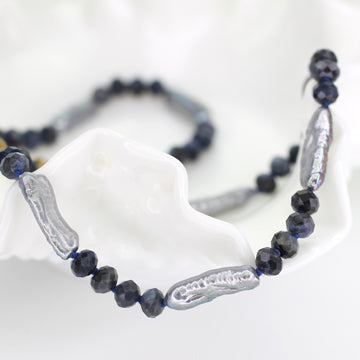 Sodalite and Freshwater Pearl Necklace