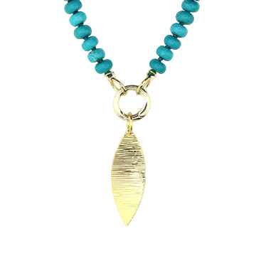 Turquoise Necklace with Oval Pendant