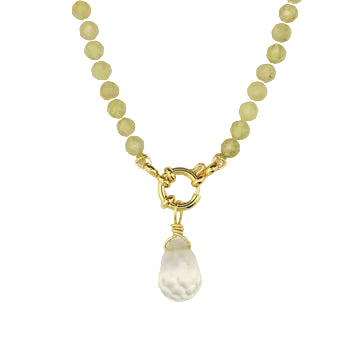Yellow Apatite Necklace with Lemon Quartz Pendant