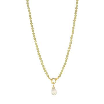Yellow Apatite Necklace with Lemon Quartz Pendant