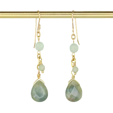 Fancy Jasper and Green Aventurine Earrings