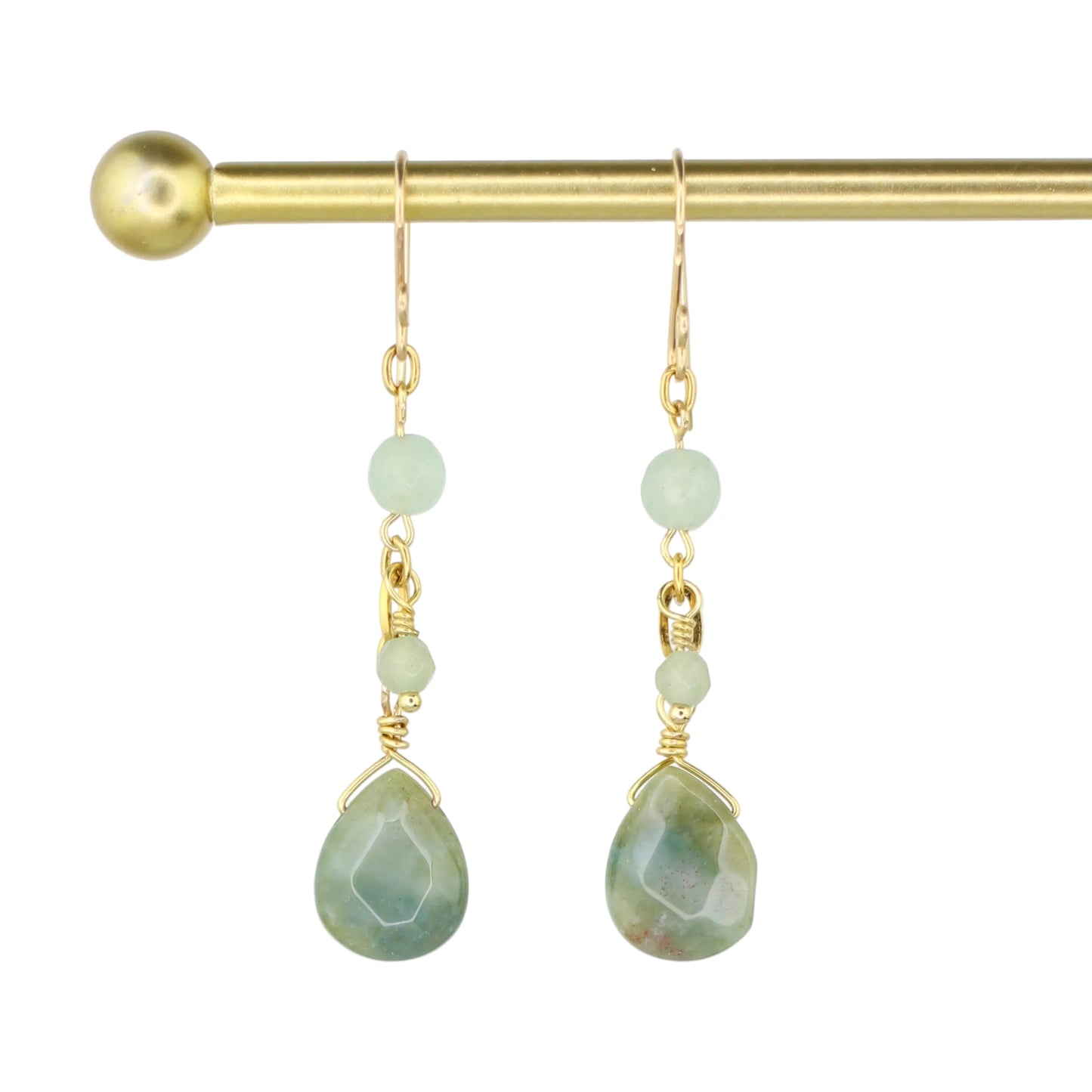 Fancy Jasper and Green Aventurine Earrings