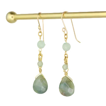 Fancy Jasper and Green Aventurine Earrings