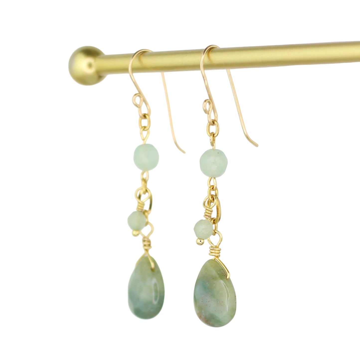 Fancy Jasper and Green Aventurine Earrings