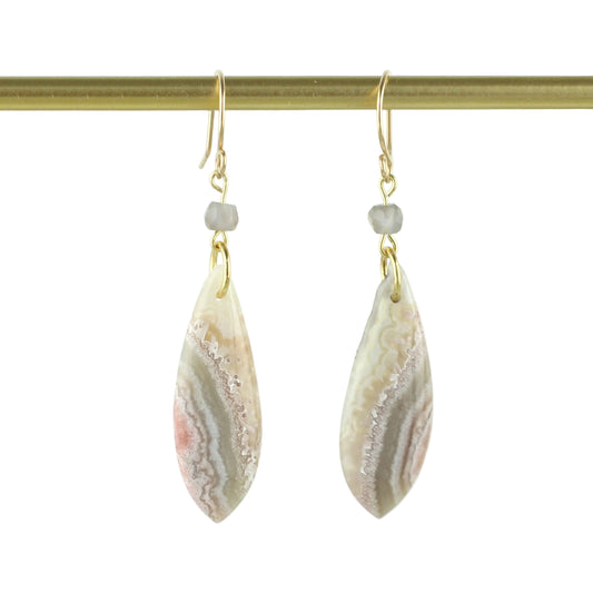 Laguna Agate and Moonstone Earrings