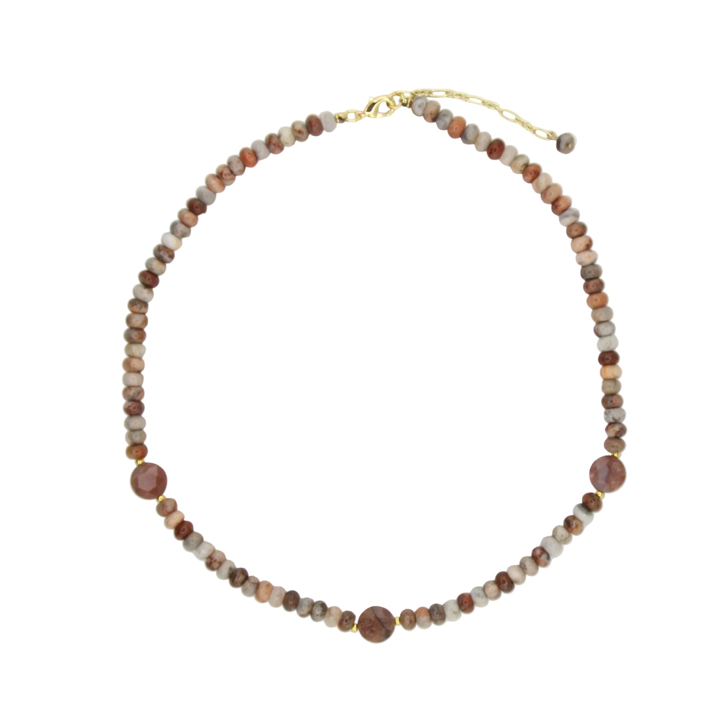 Red Lace Agate and Ocean Jasper Necklace