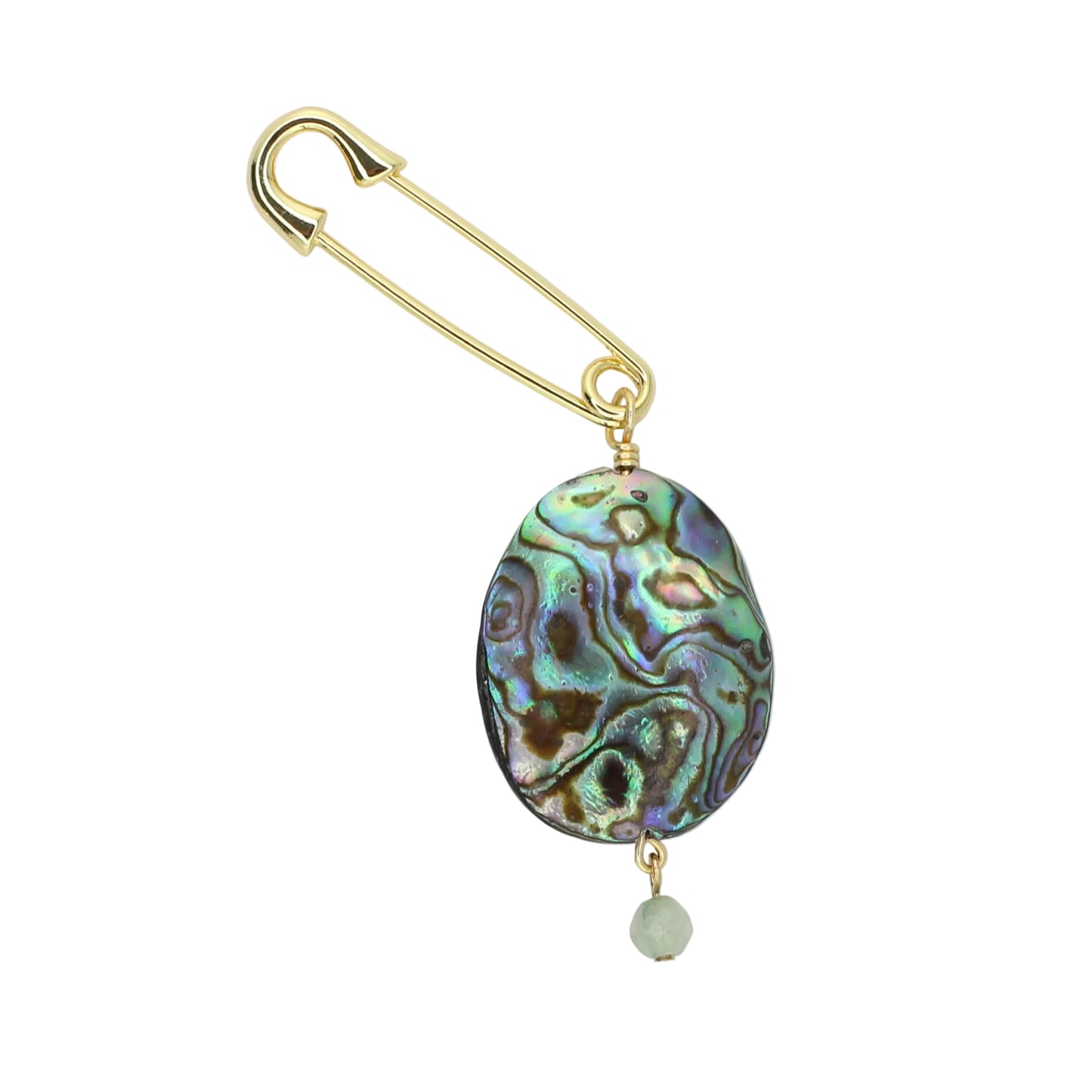 Abalone and Green Aventurine Pin