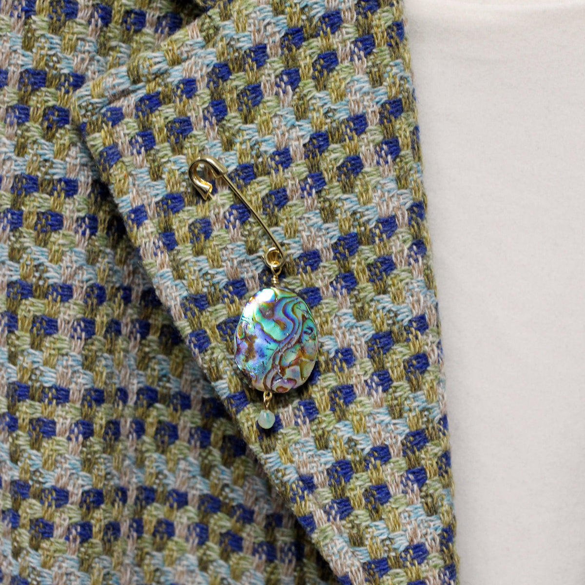 Abalone and Green Aventurine Pin