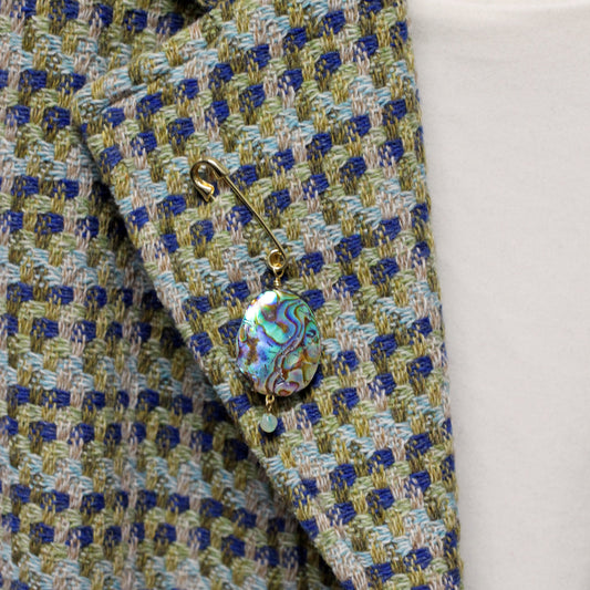 Abalone and Green Aventurine Pin