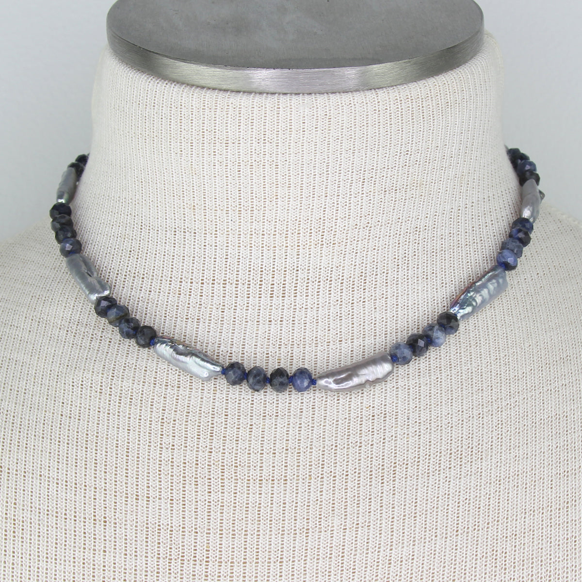 Sodalite and Freshwater Pearl Necklace