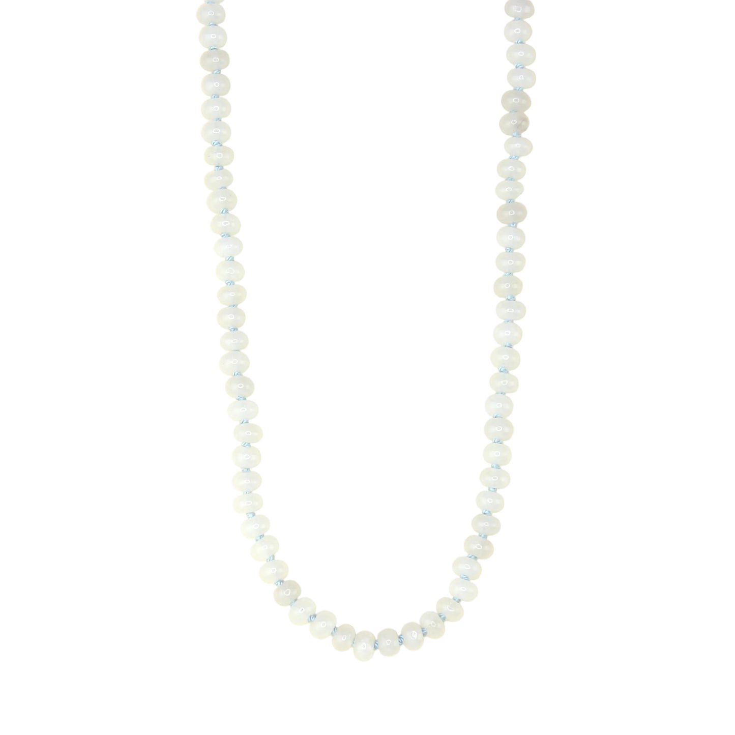 White Jade Necklace - Light Blue