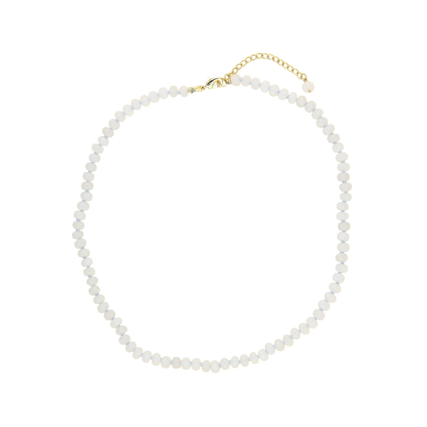 White Jade Necklace - Light Blue