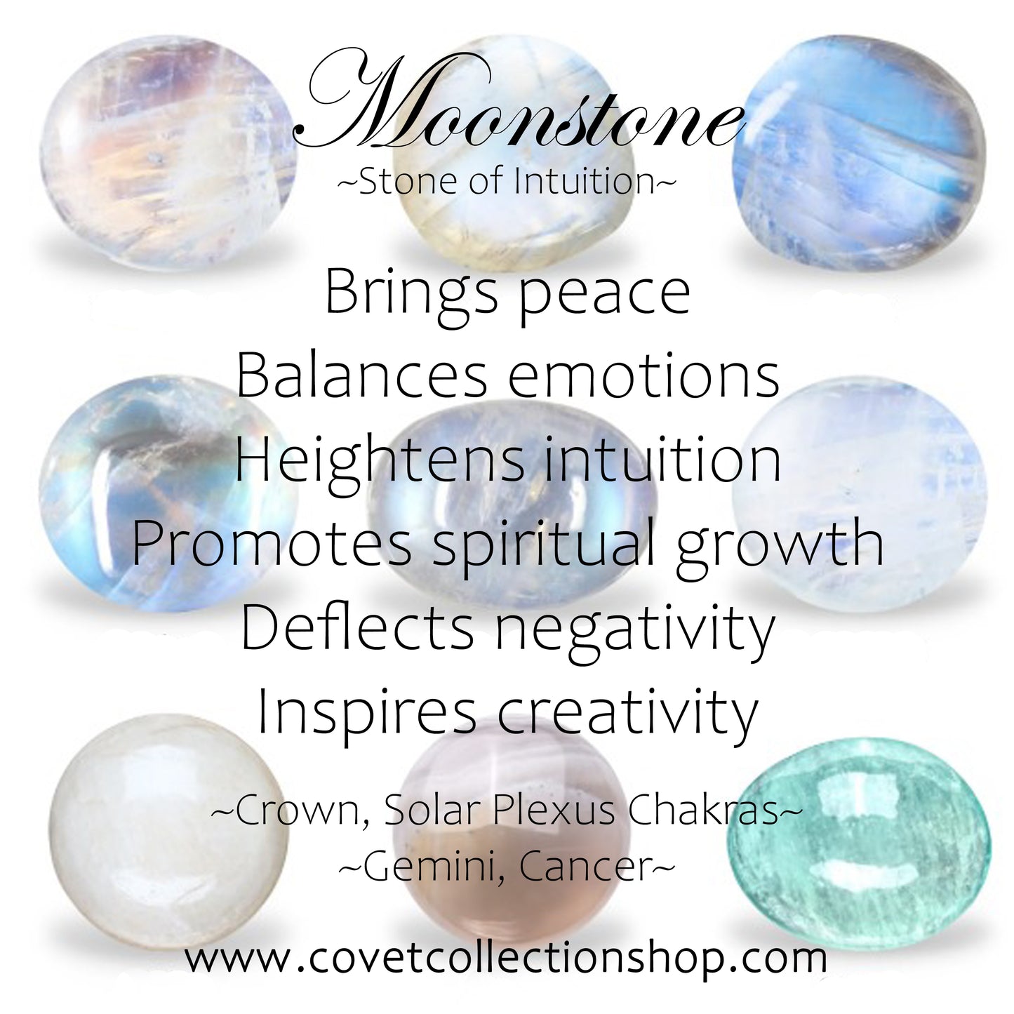 Moonstone, Star Tag Charm, and Navy Leather Tassel Bag Charm