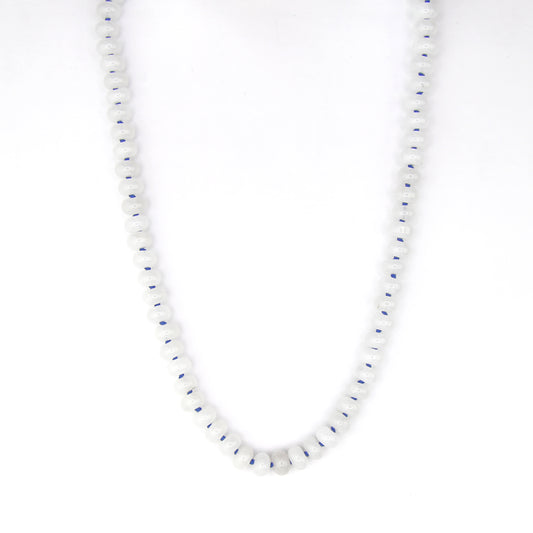 White Jade Necklace - Navy