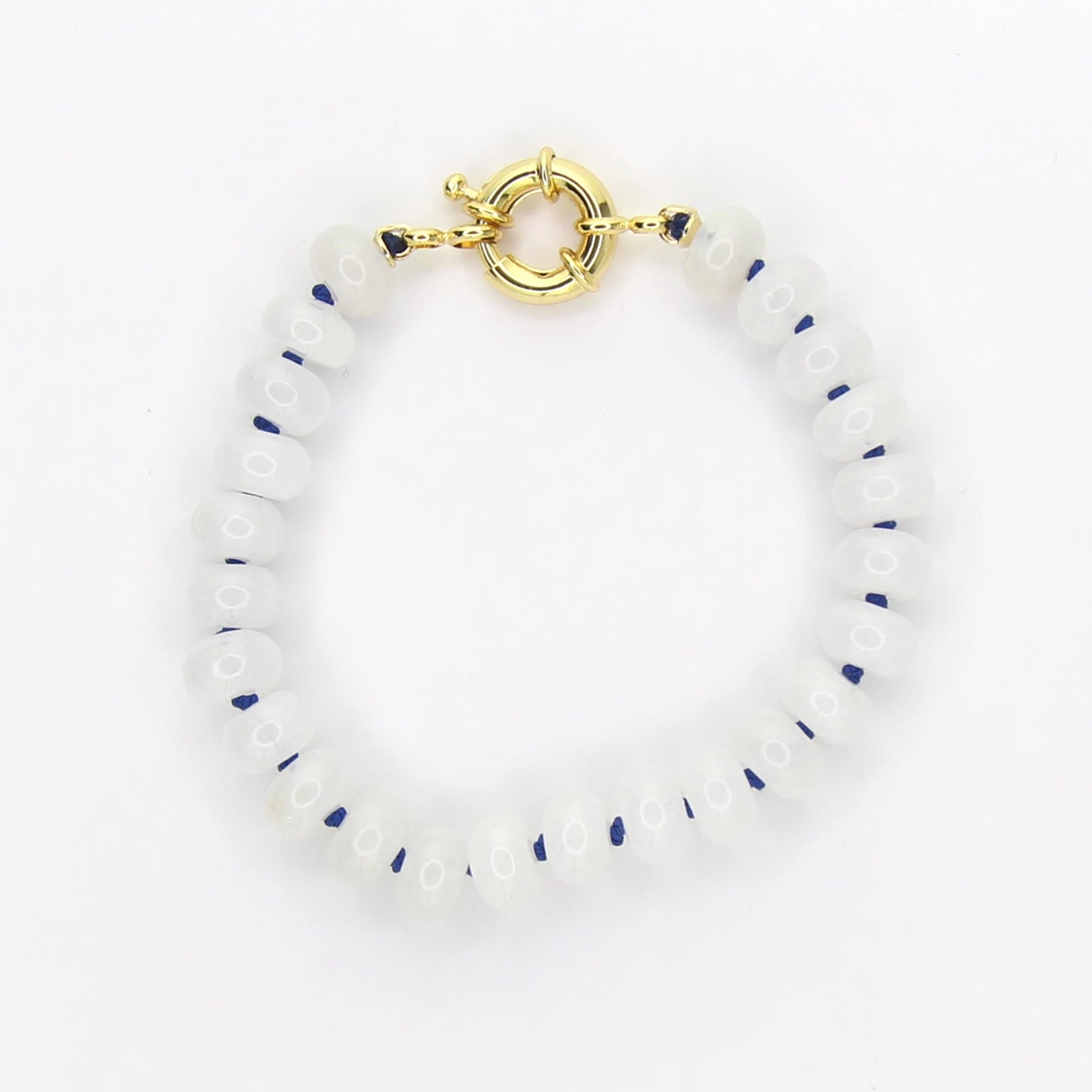 White Jade with Navy Bracelet