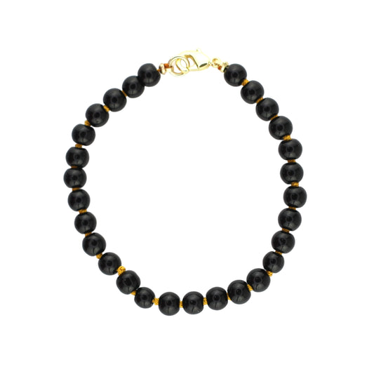 Black Onyx with Gold Bracelet