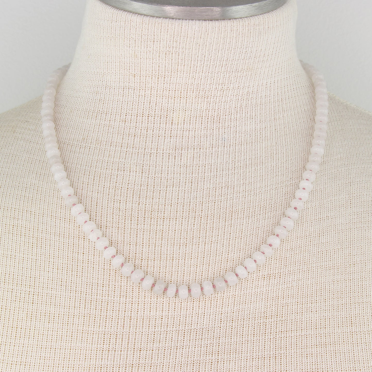 White Jade Necklace - Pink