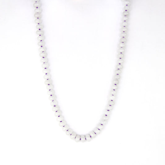 White Jade Necklace - Purple