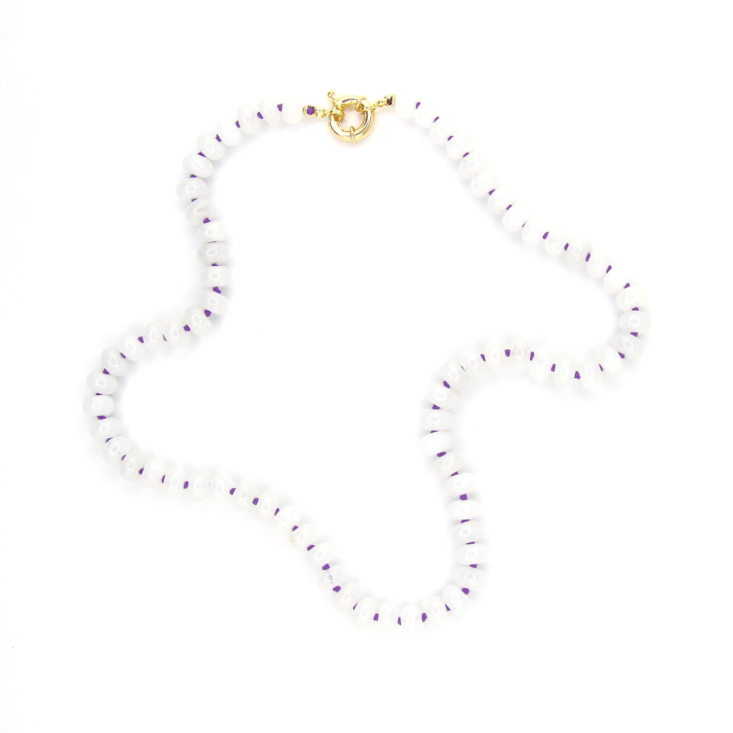 White Jade with Purple Necklace