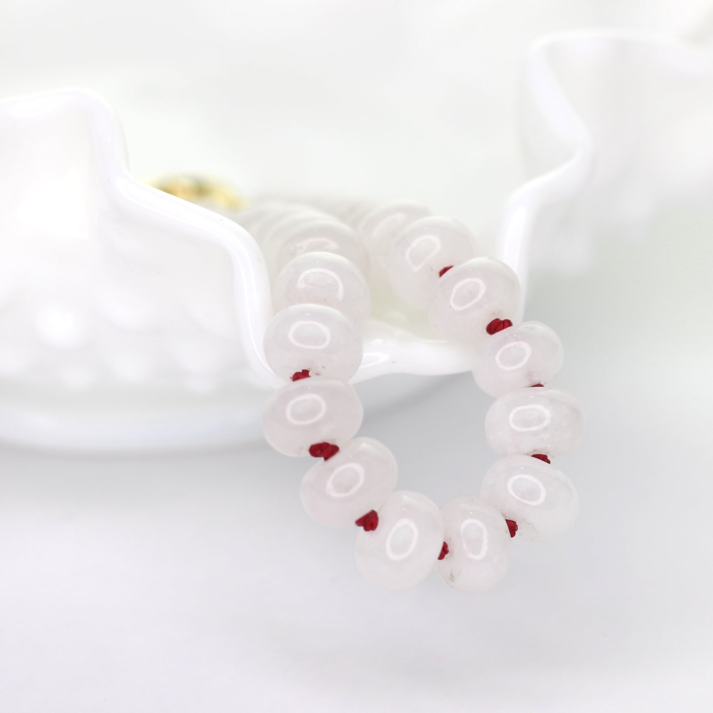 White Jade with Red Bracelet