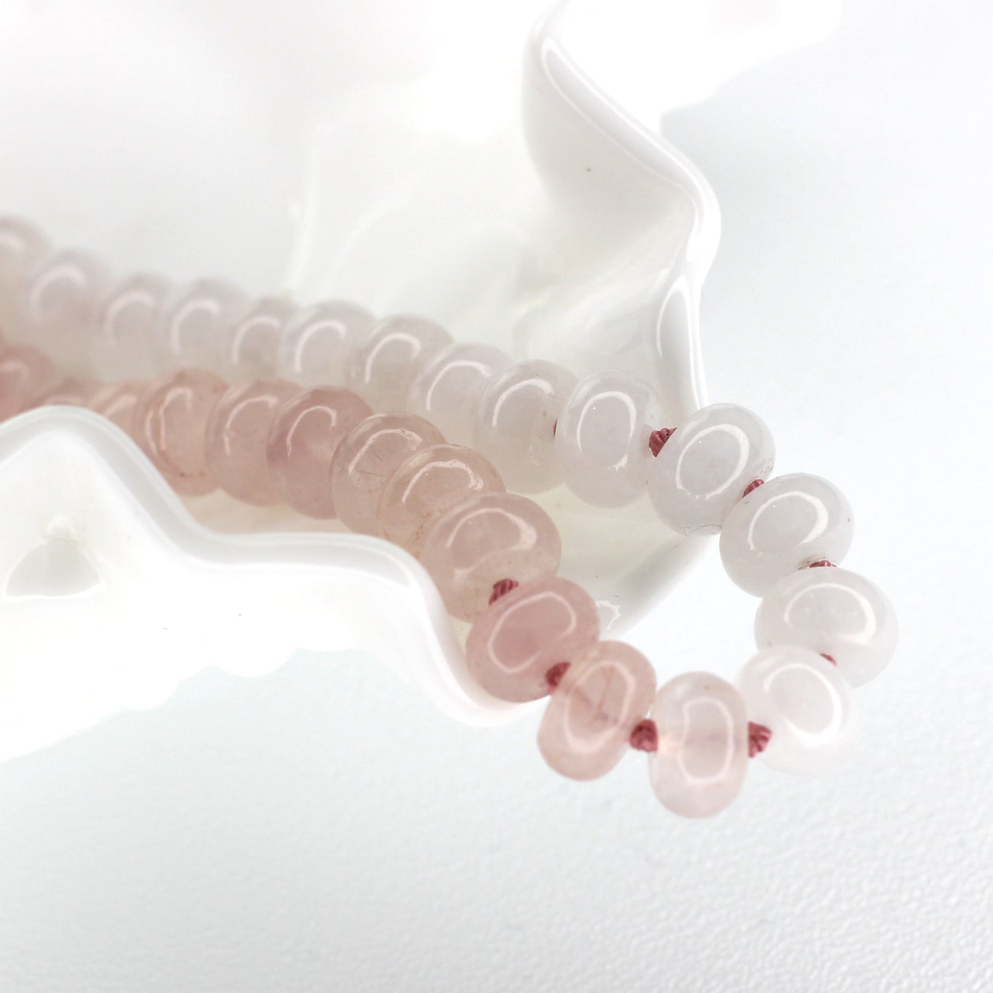 Rose Quartz and White Jade Bracelet