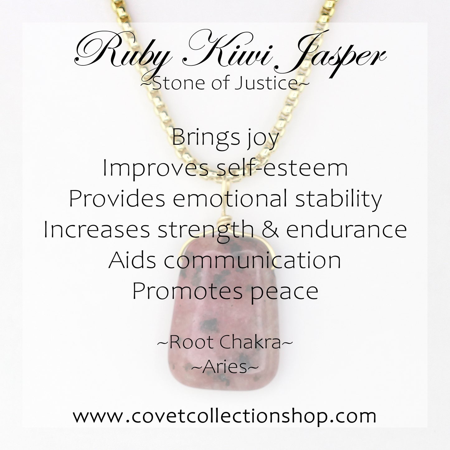 Ruby Kiwi Jasper Chain Necklace