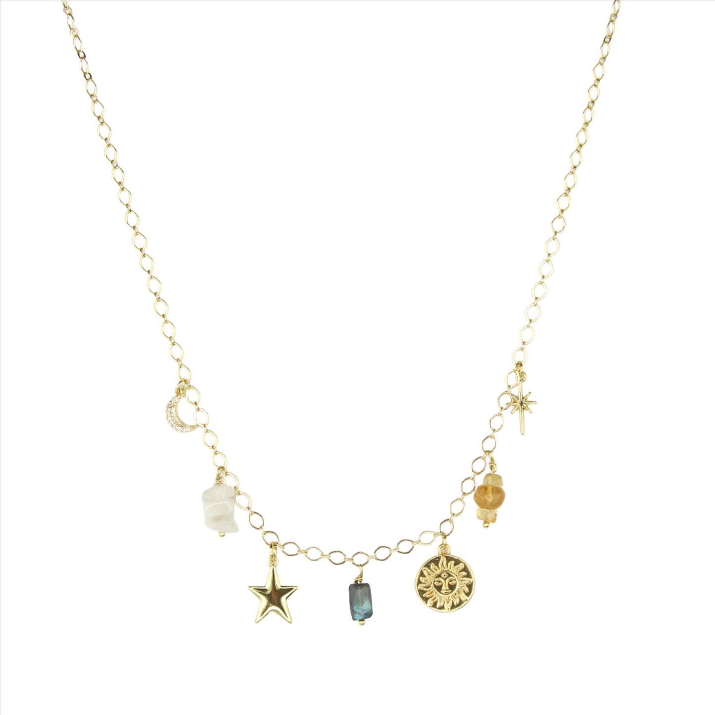 Charm Necklace - Sun, Moon, & Stars