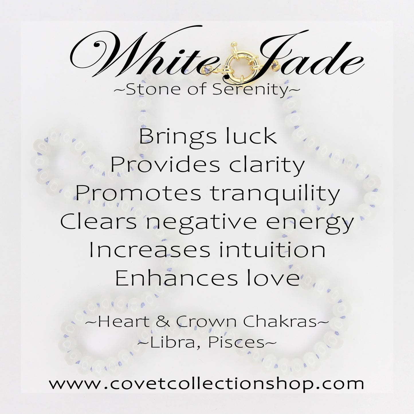 White Jade Necklace - Light Blue
